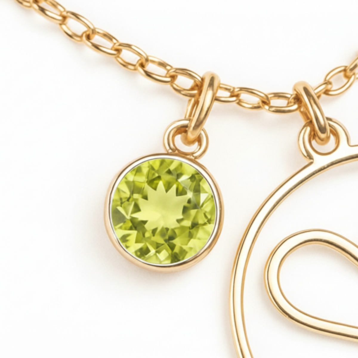 Geburtsstein Anhänger (Monogramm-Kette / Abnehmbar)