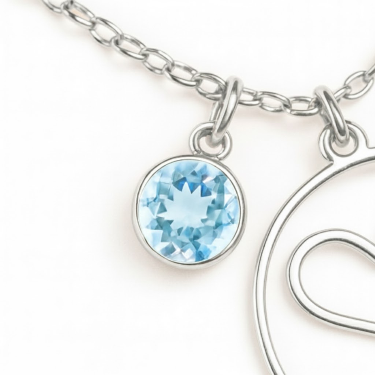 Geburtsstein Anhänger (Monogramm-Kette / Abnehmbar)