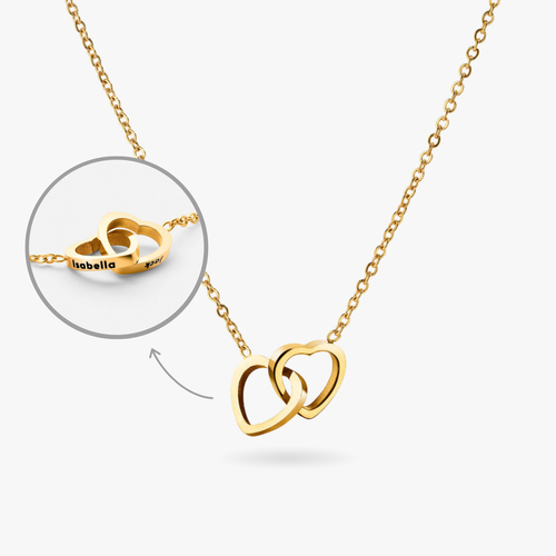 Doppelherz-Halskette mit Gravur