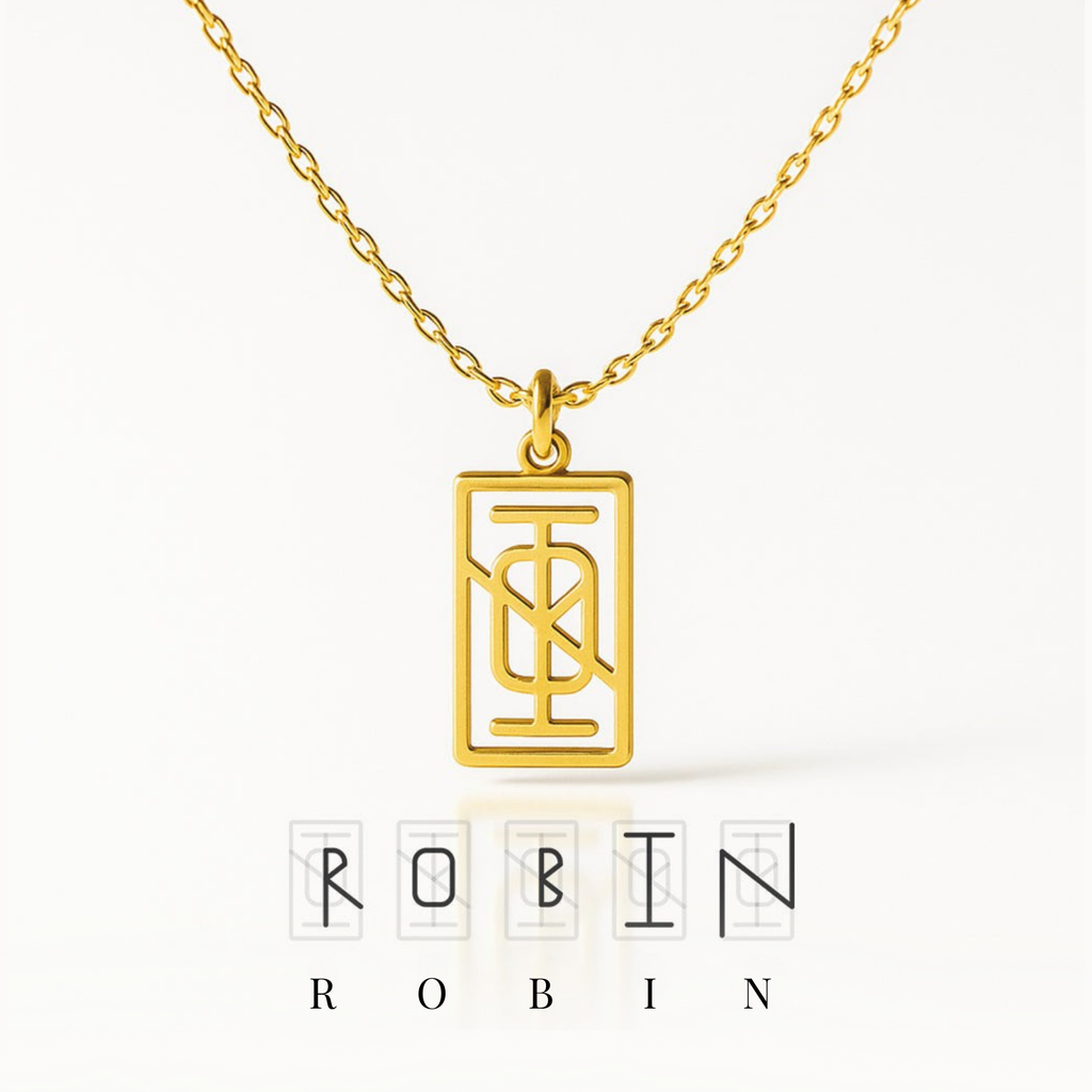 Personalisierbare Rechteck Monogramm Namens-Kette