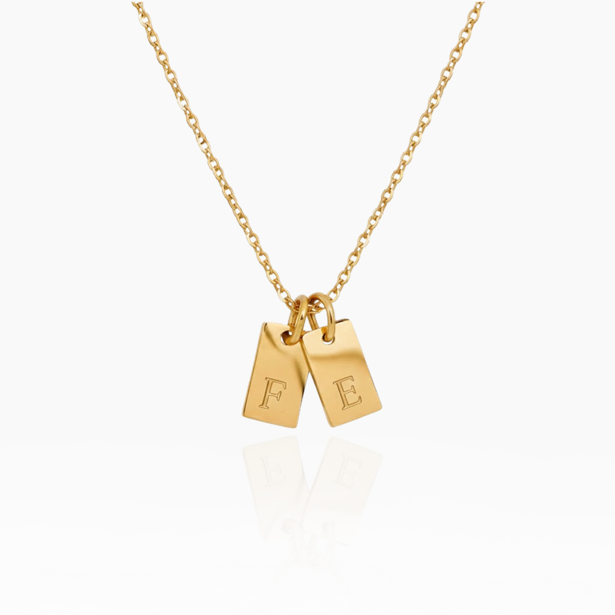 Initialen-Plättchen Halskette