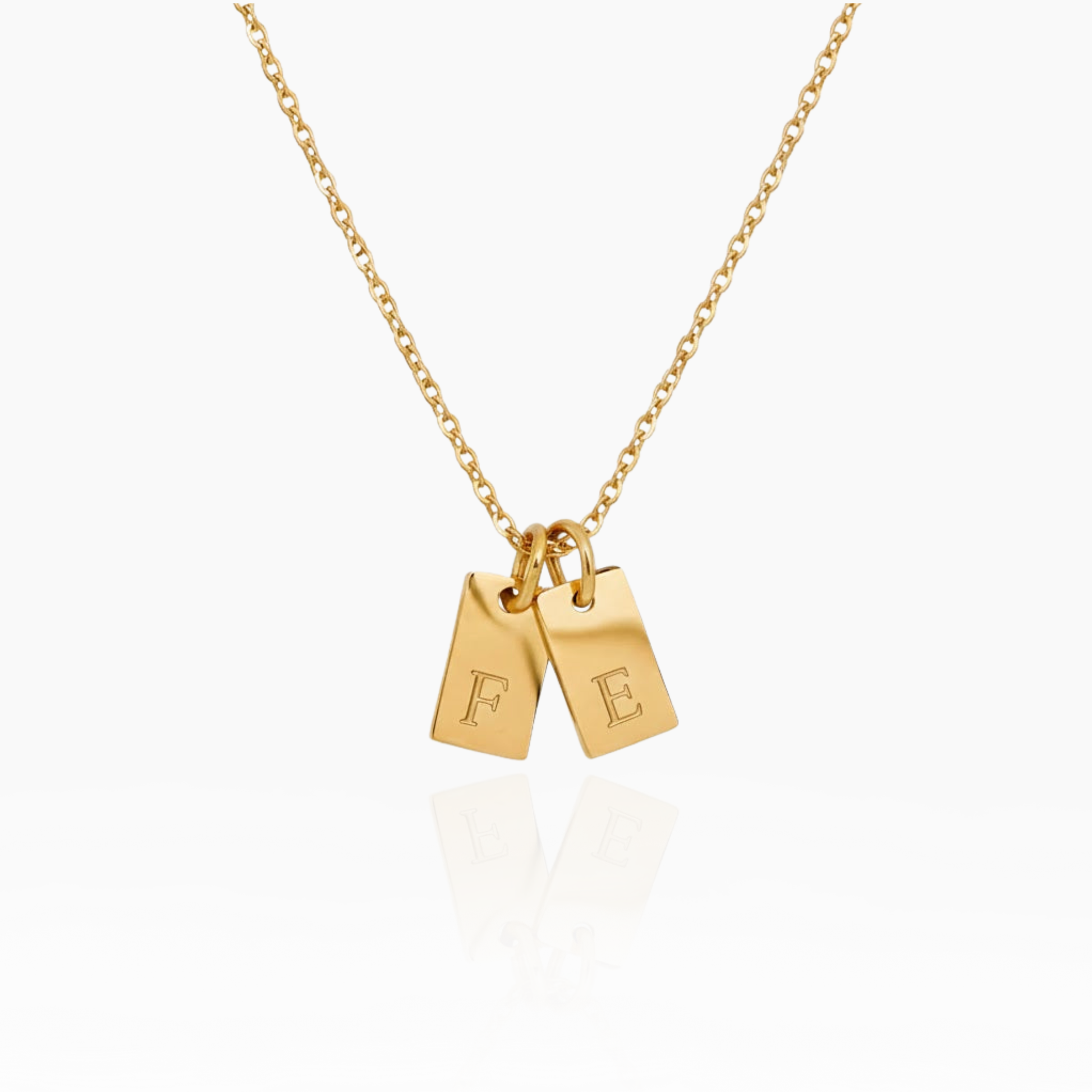 Initialen-Plättchen Halskette