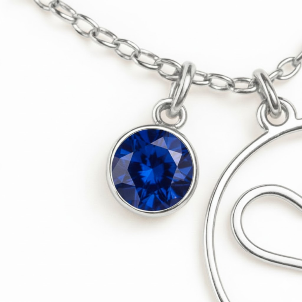 Geburtsstein Anhänger (Monogramm-Kette / Abnehmbar)