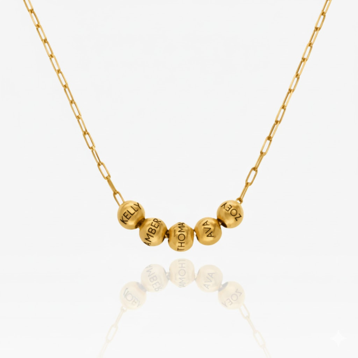 Gravierte Namensperlen-Halskette