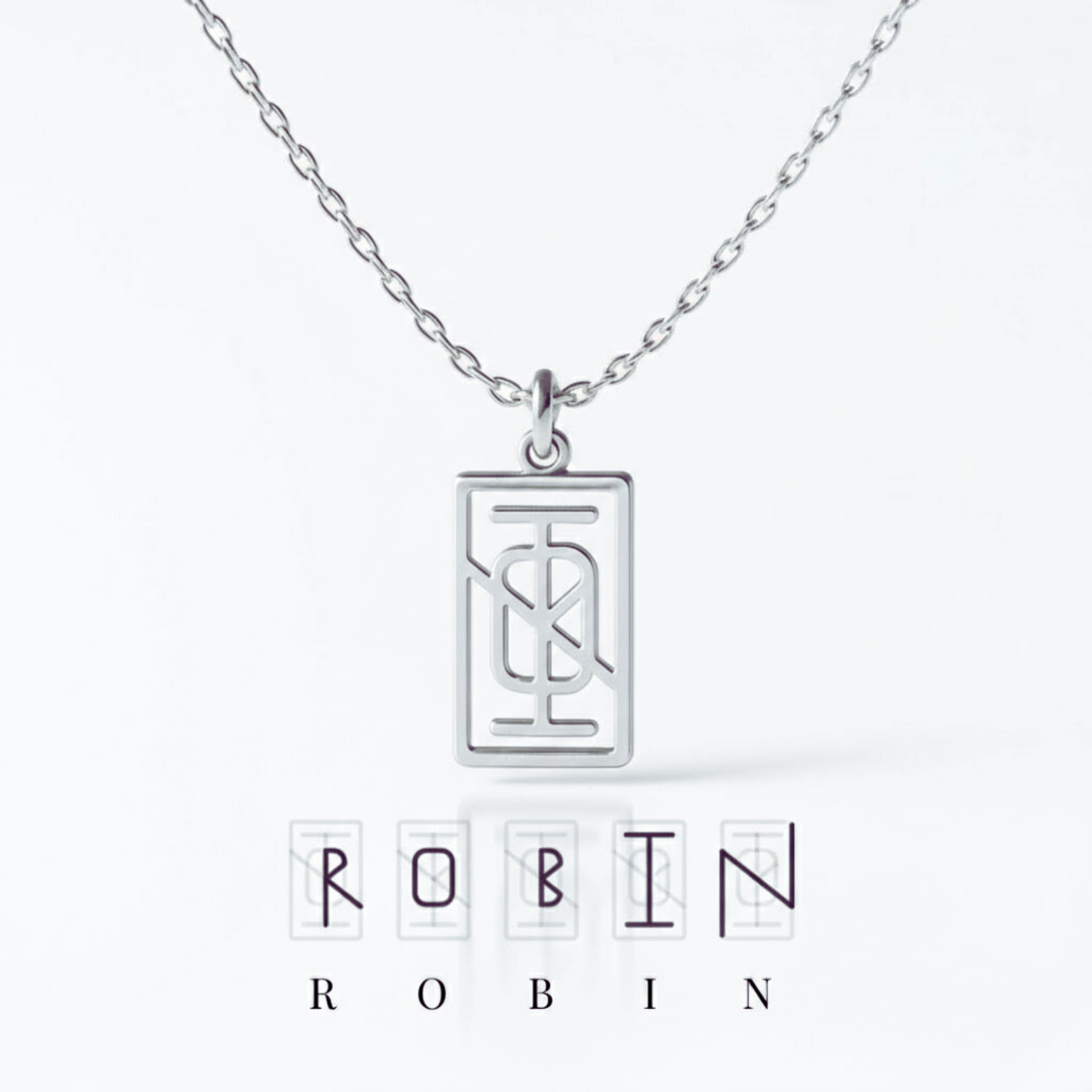 Personalisierbare Rechteck Monogramm Namens-Kette