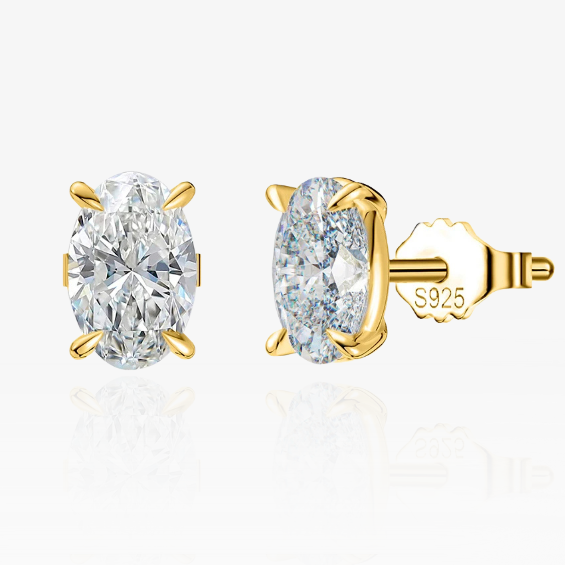 Diamant Ohrstecker mit Moissanite Stein