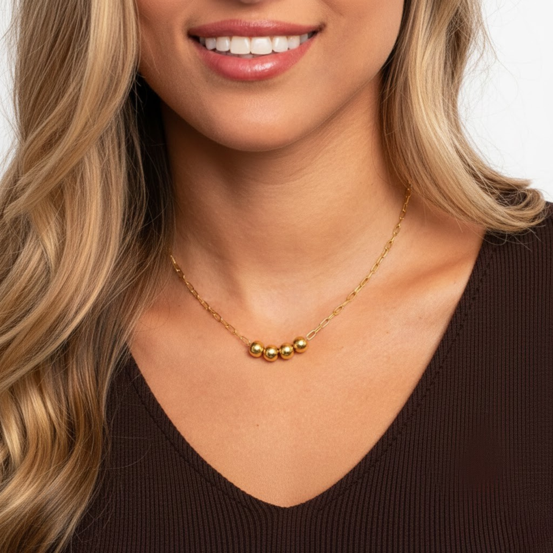 Gravierte Namensperlen-Halskette