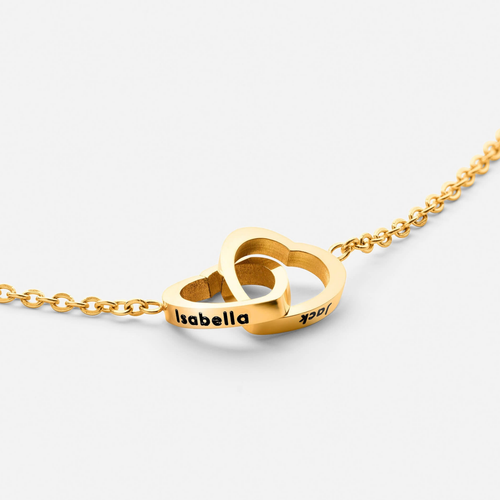 Doppelherz-Halskette mit Gravur