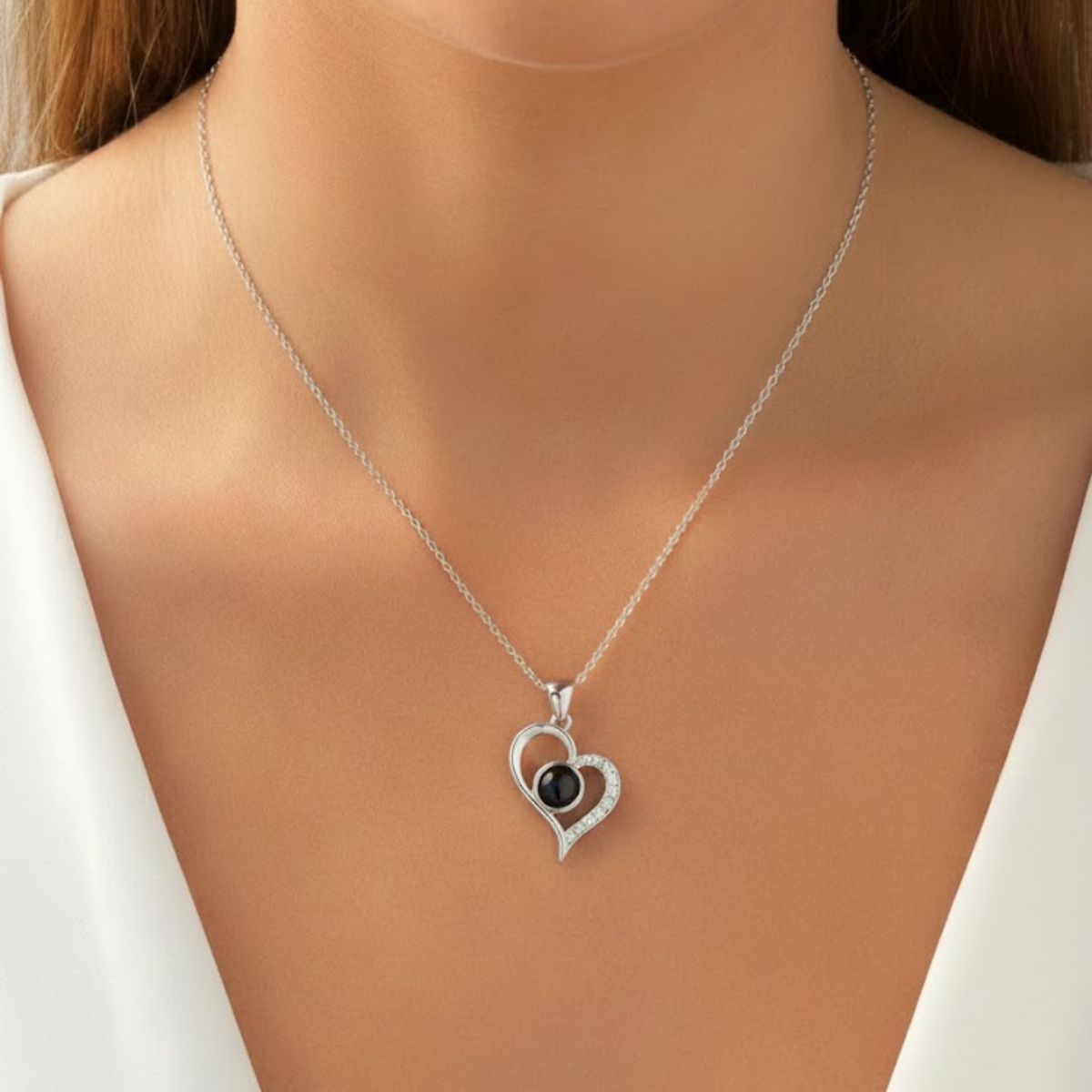 Personalisierte Herz Halskette mit Foto