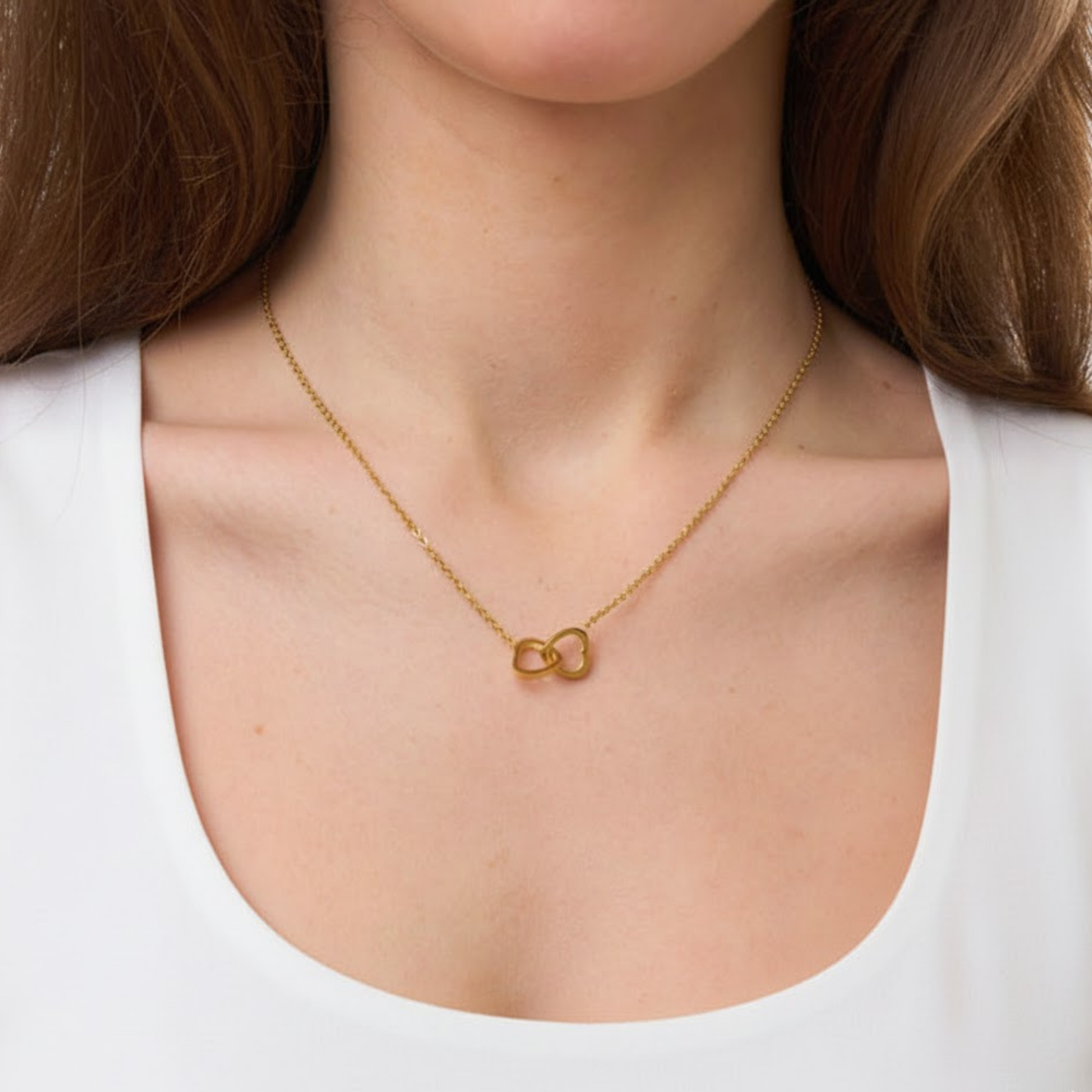 Doppelherz-Halskette mit Gravur