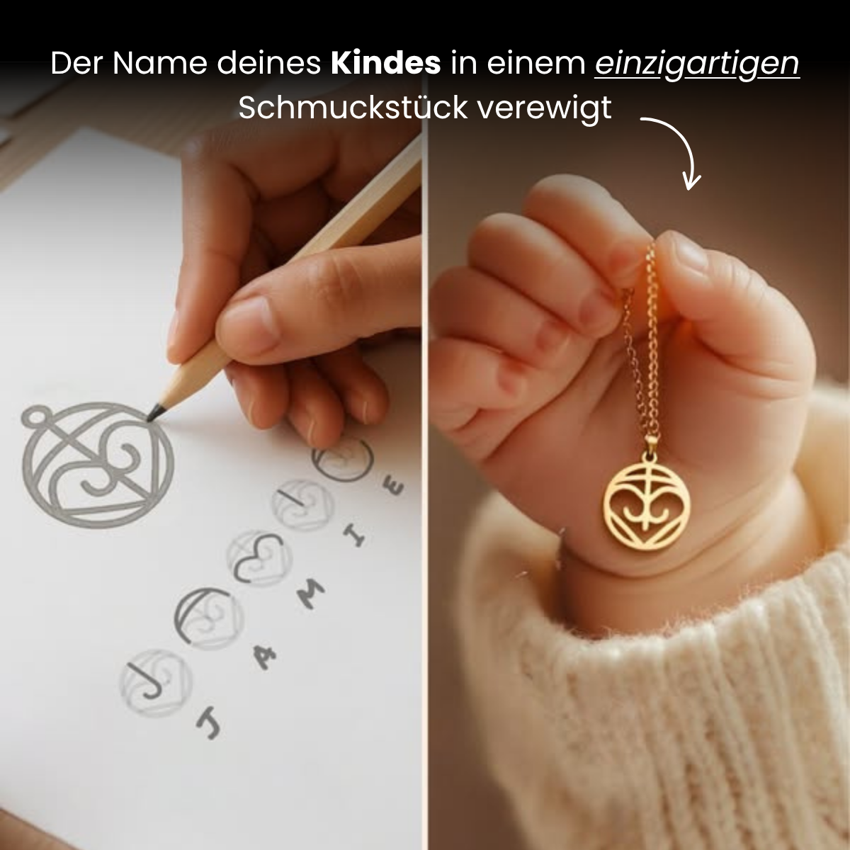 Personalisierbare Monogramm Namens-Kette