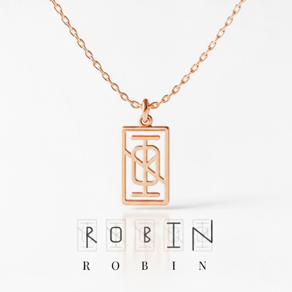 Personalisierbare Rechteck Monogramm Namens-Kette