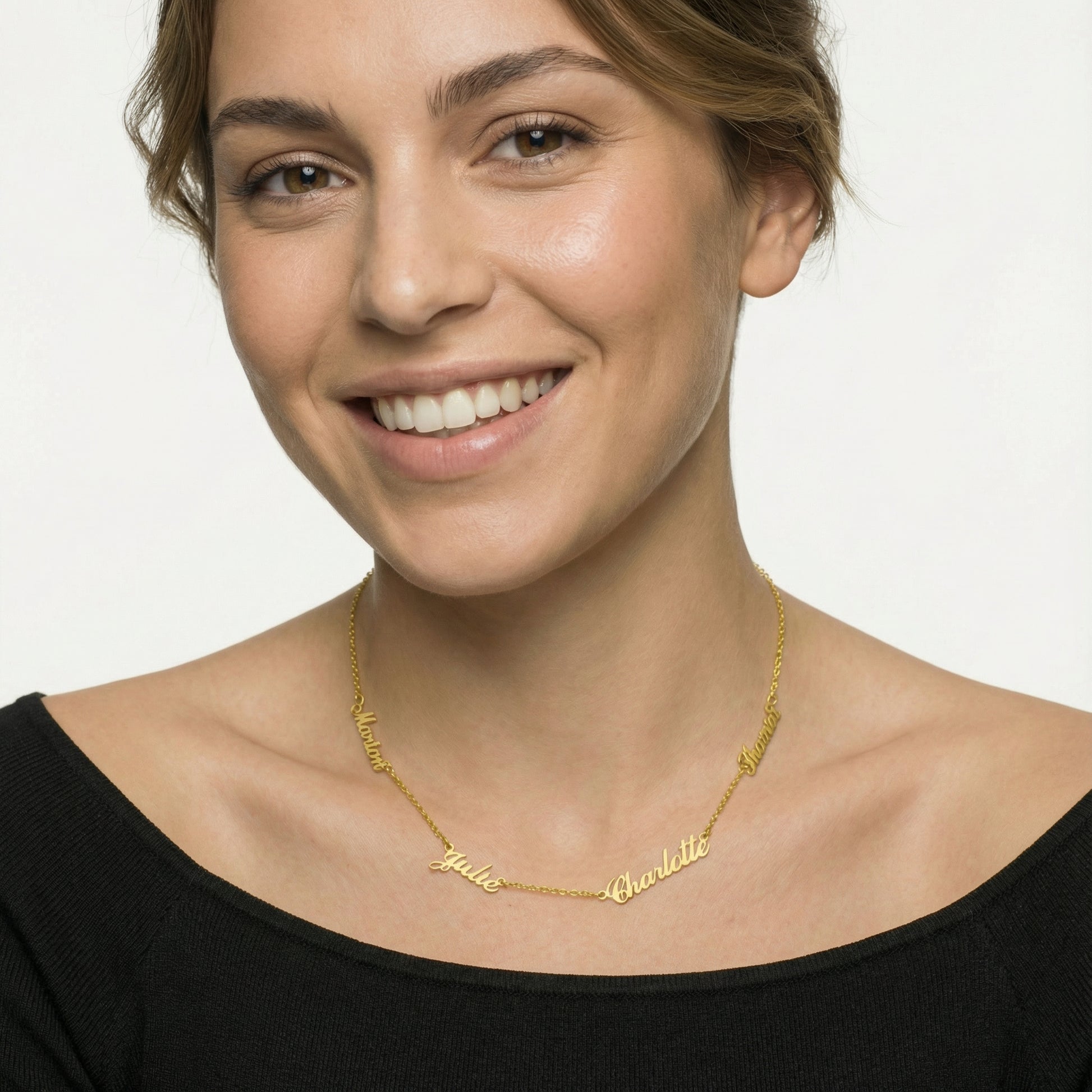 Mehrnamige Schriftzug-Halskette