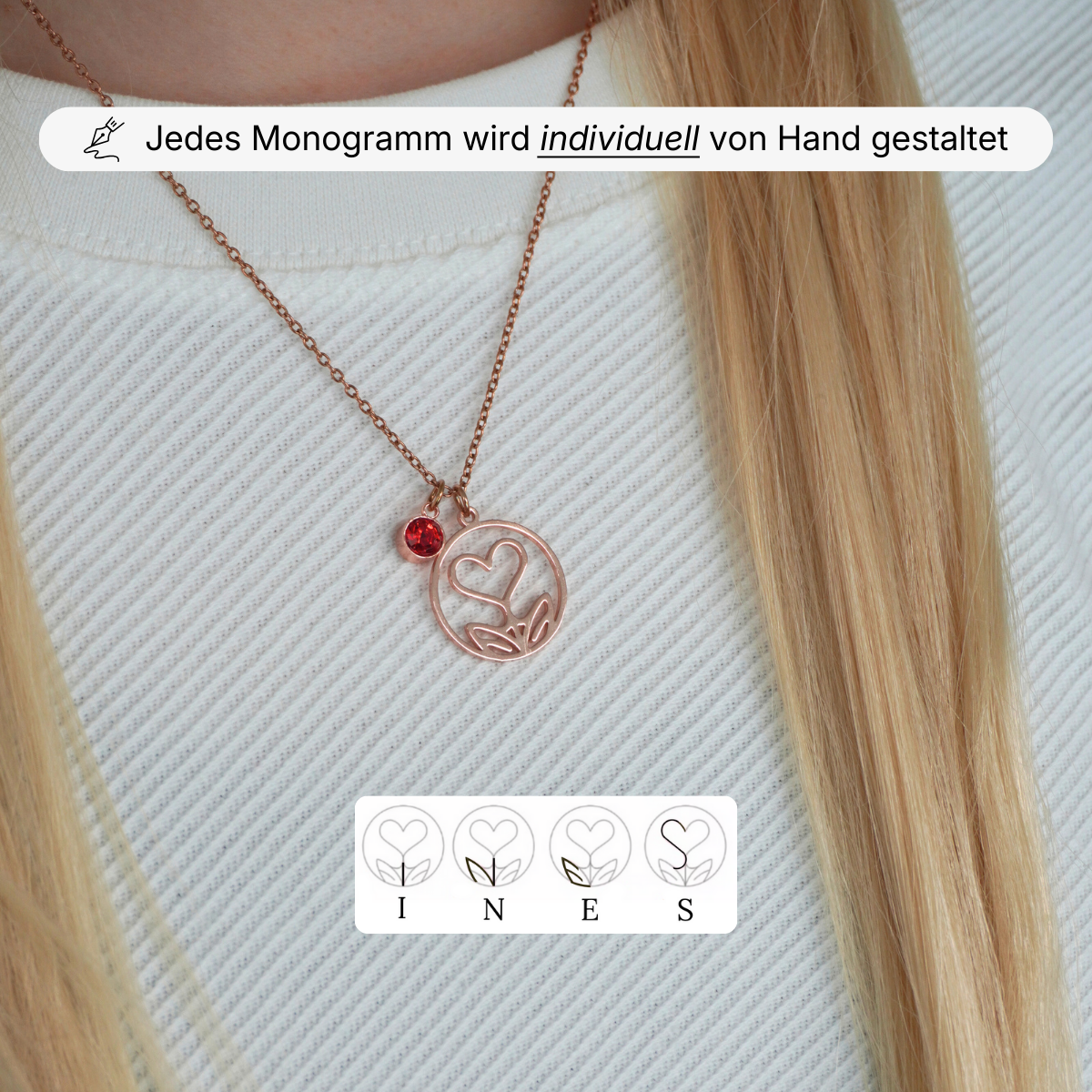 Personalisierbare Monogramm Namens-Kette
