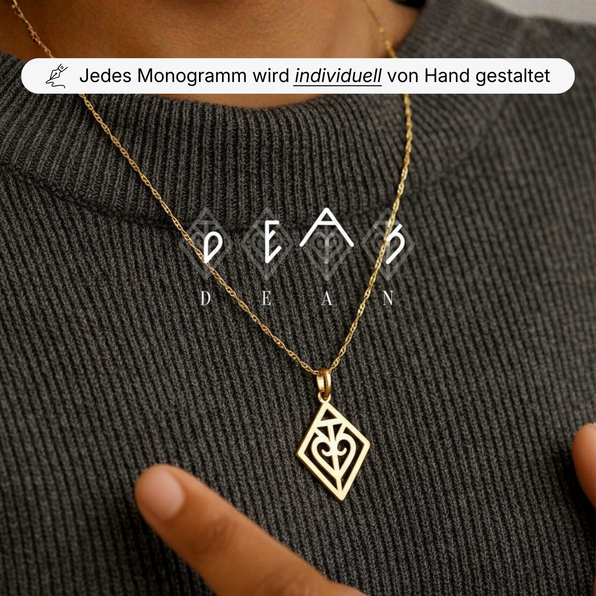 Personalisierbare Diamant Monogramm Namens-Kette