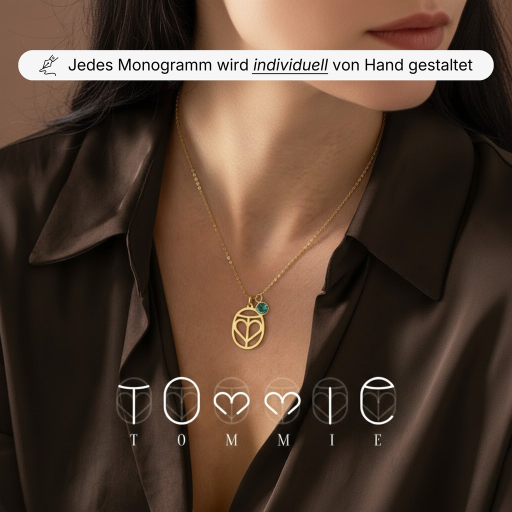 Personalisierbare Oval Monogramm Namens-Kette