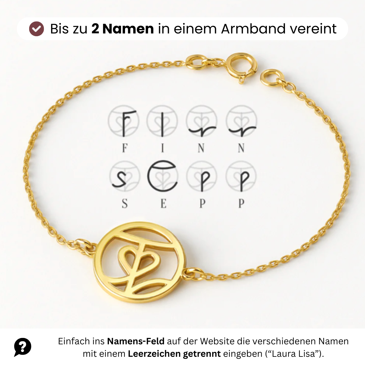 Personalisierbares Monogramm Namens-Armband