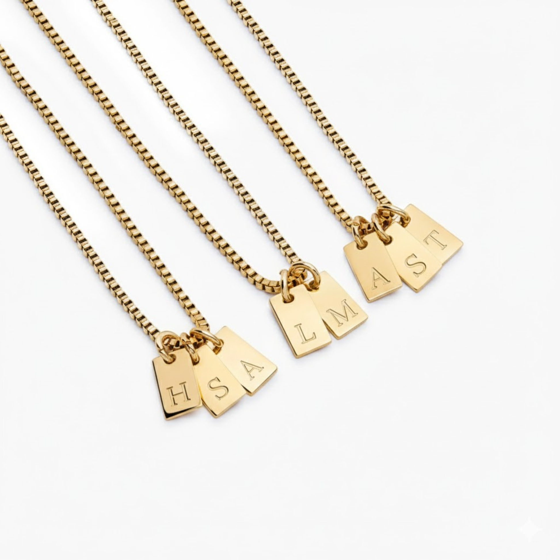 Initialen-Plättchen Halskette