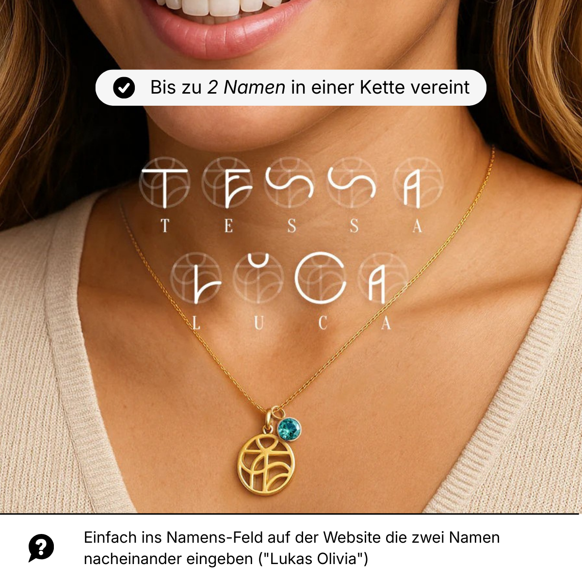 Personalisierbare Monogramm Namens-Kette