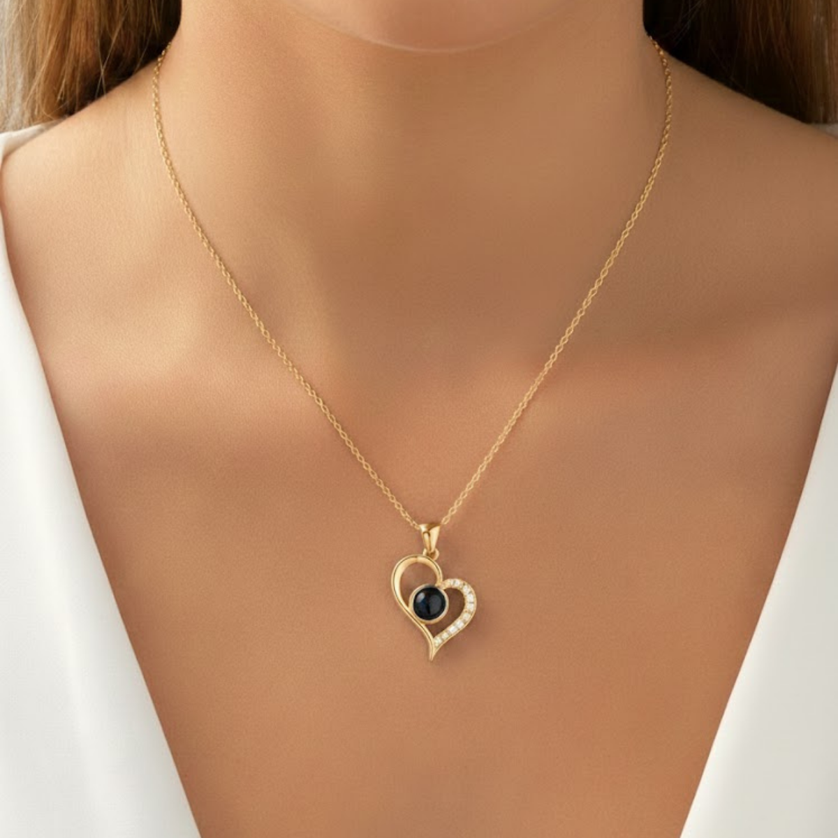 Personalisierte Herz Halskette mit Foto