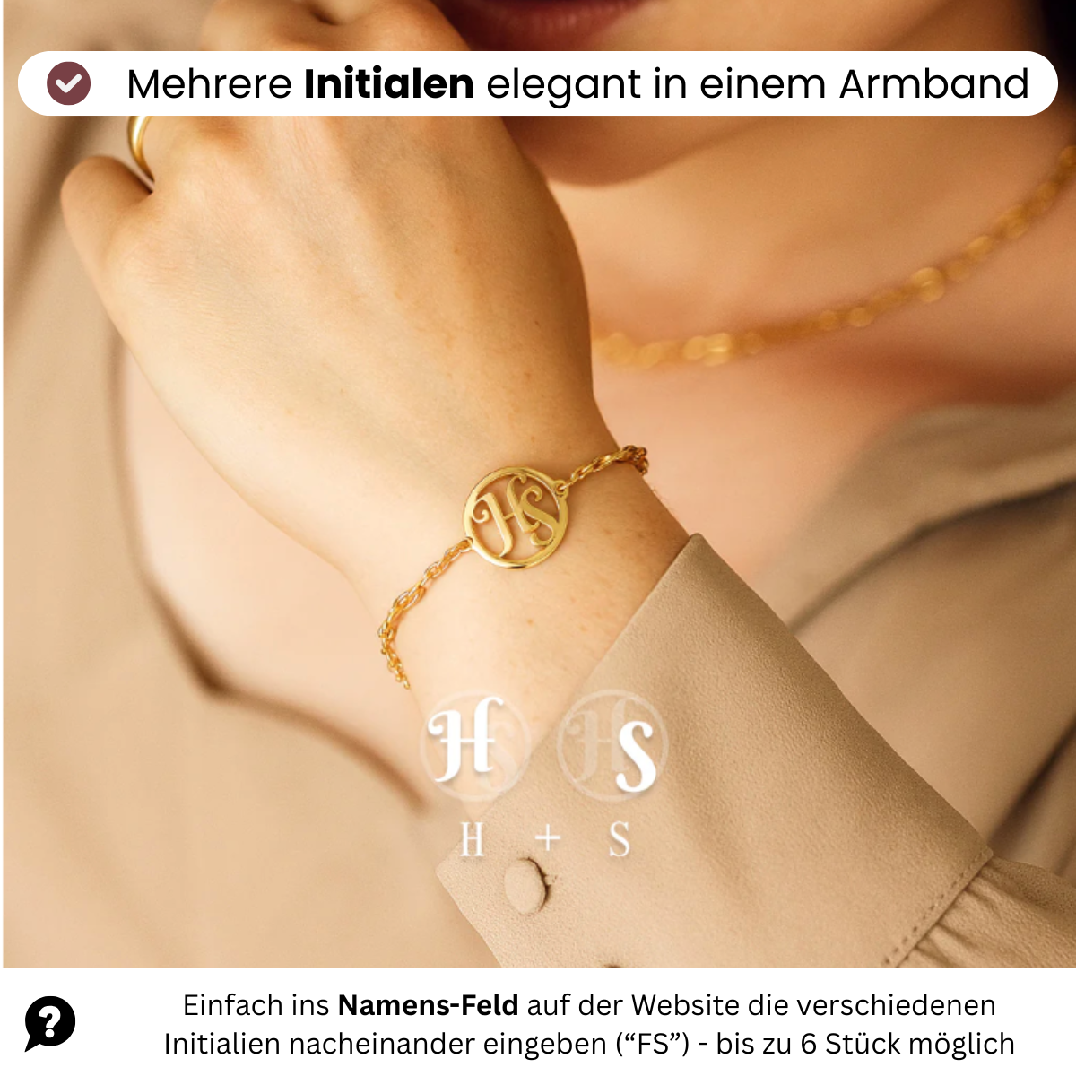 Personalisierbares Monogramm Namens-Armband