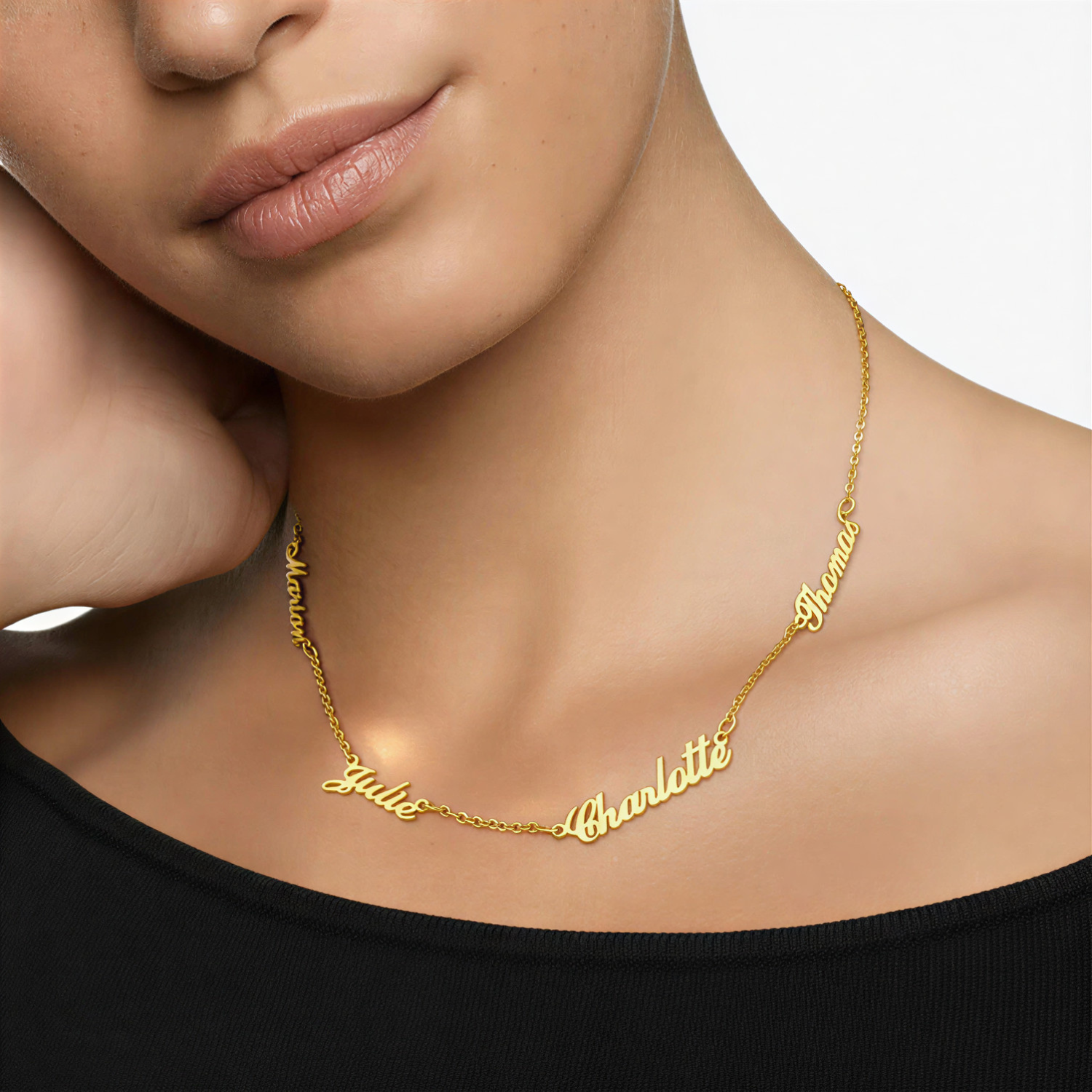 Mehrnamige Schriftzug-Halskette