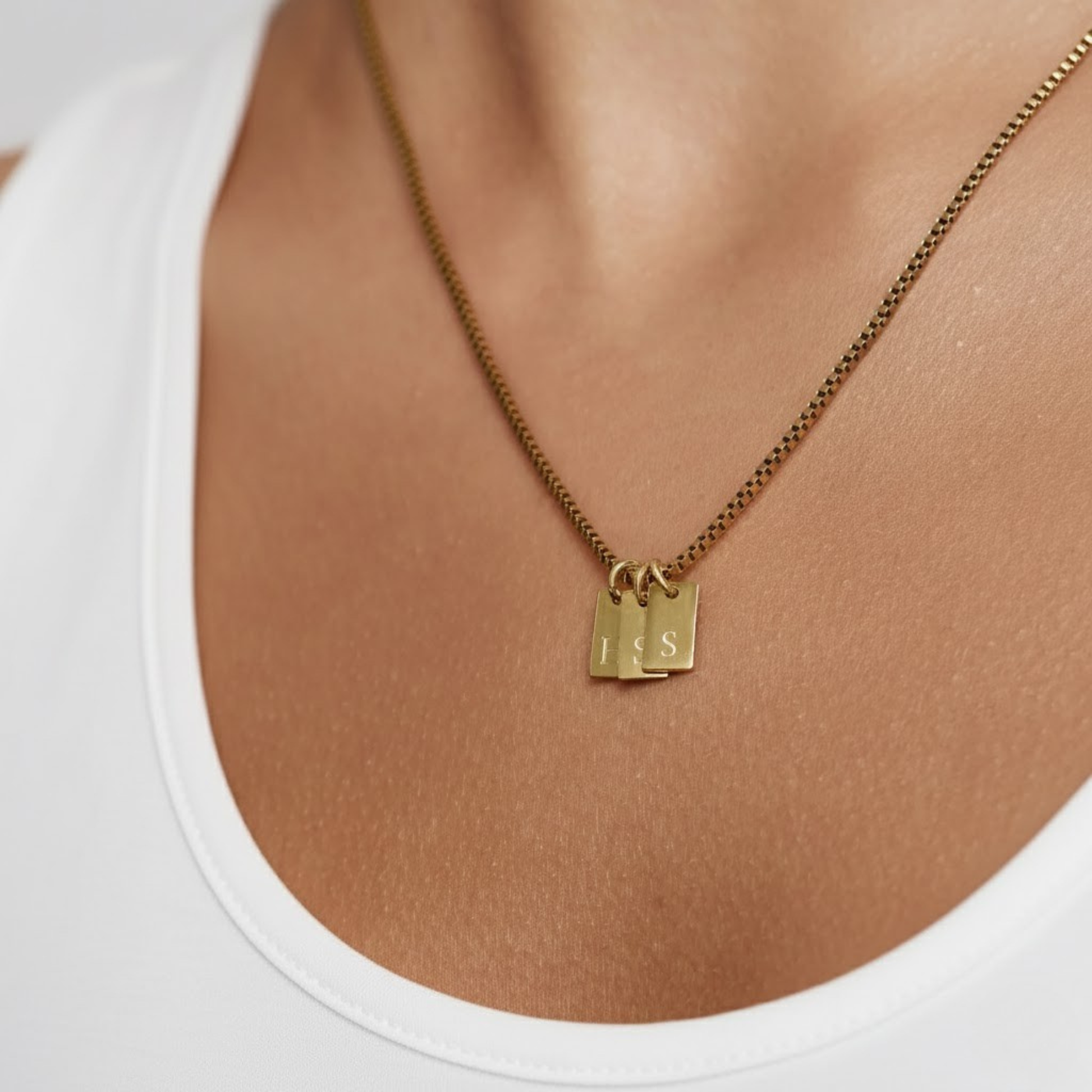 Initialen-Plättchen Halskette
