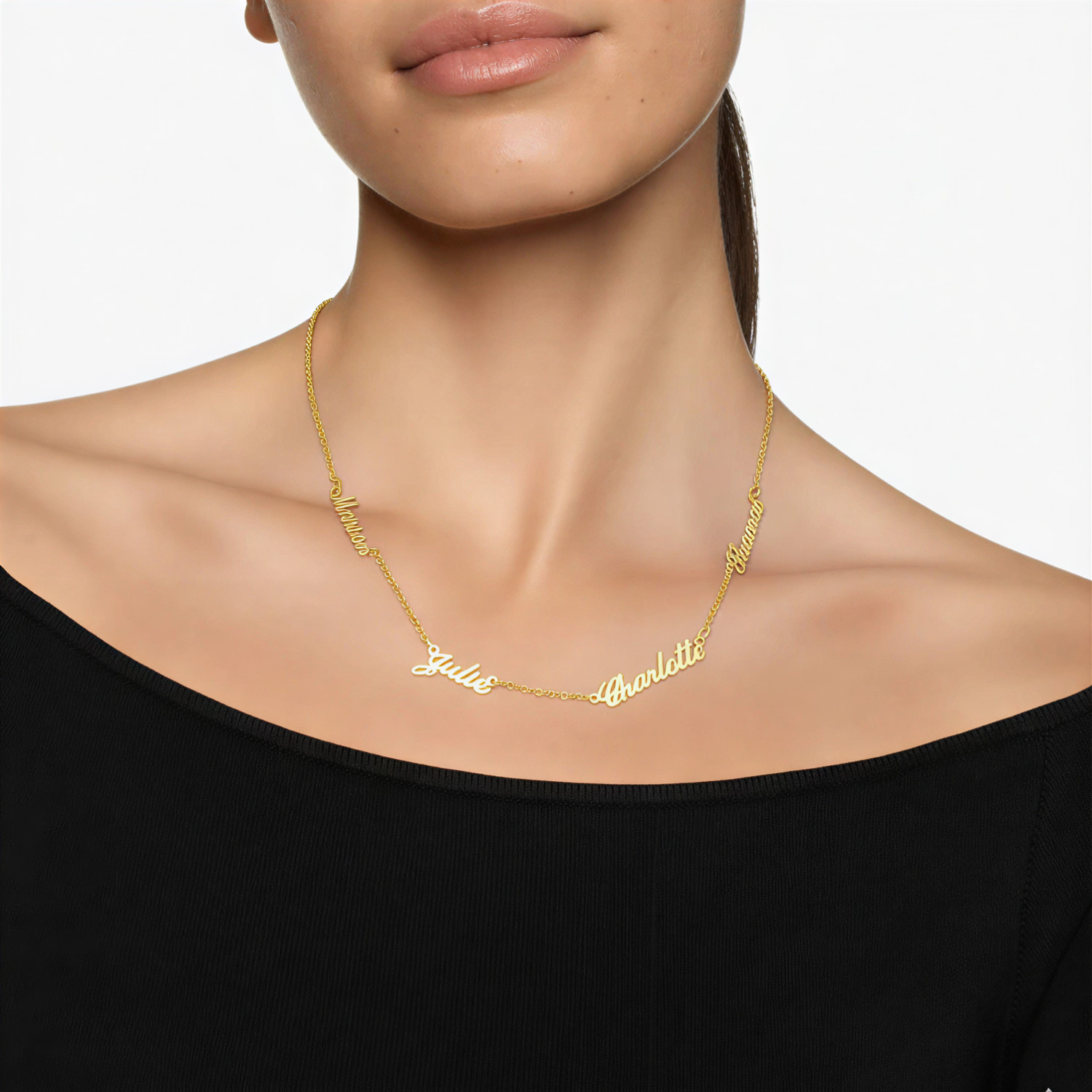 Mehrnamige Schriftzug-Halskette