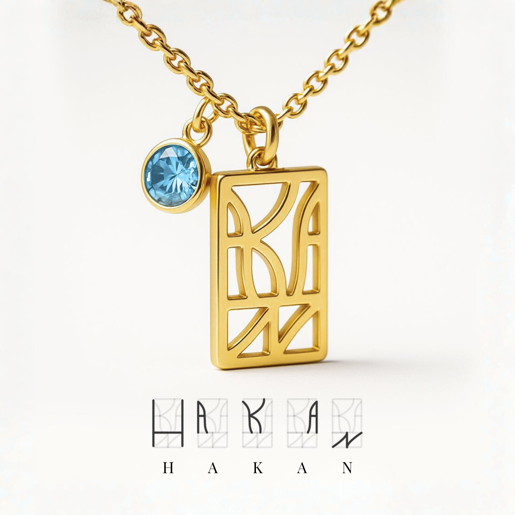 Personalisierbare Rechteck Monogramm Namens-Kette