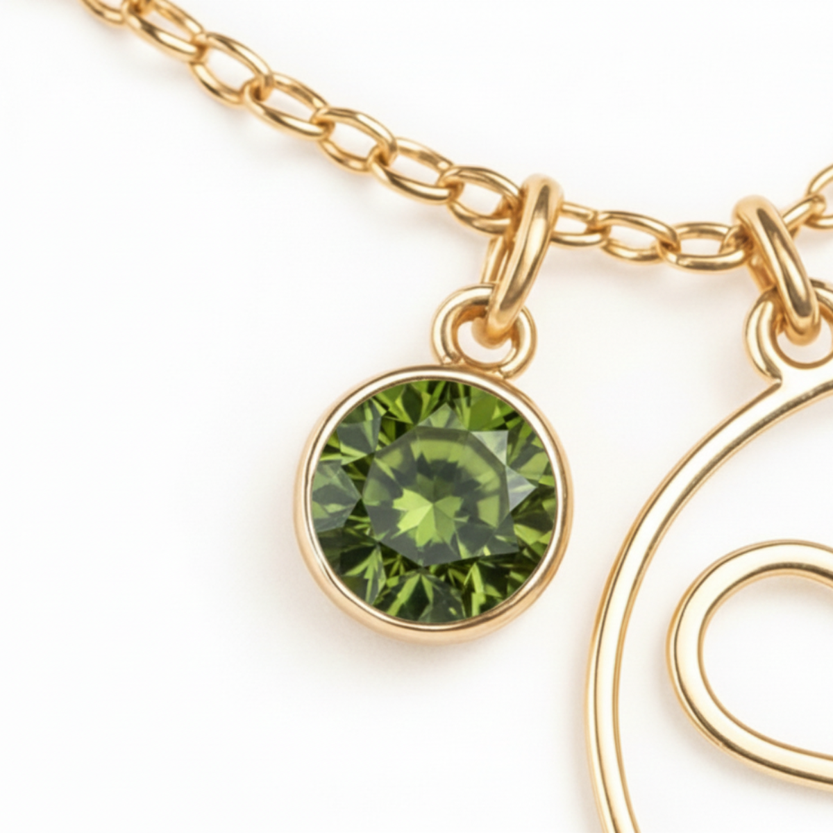 Geburtsstein Anhänger (Monogramm-Kette / Abnehmbar)