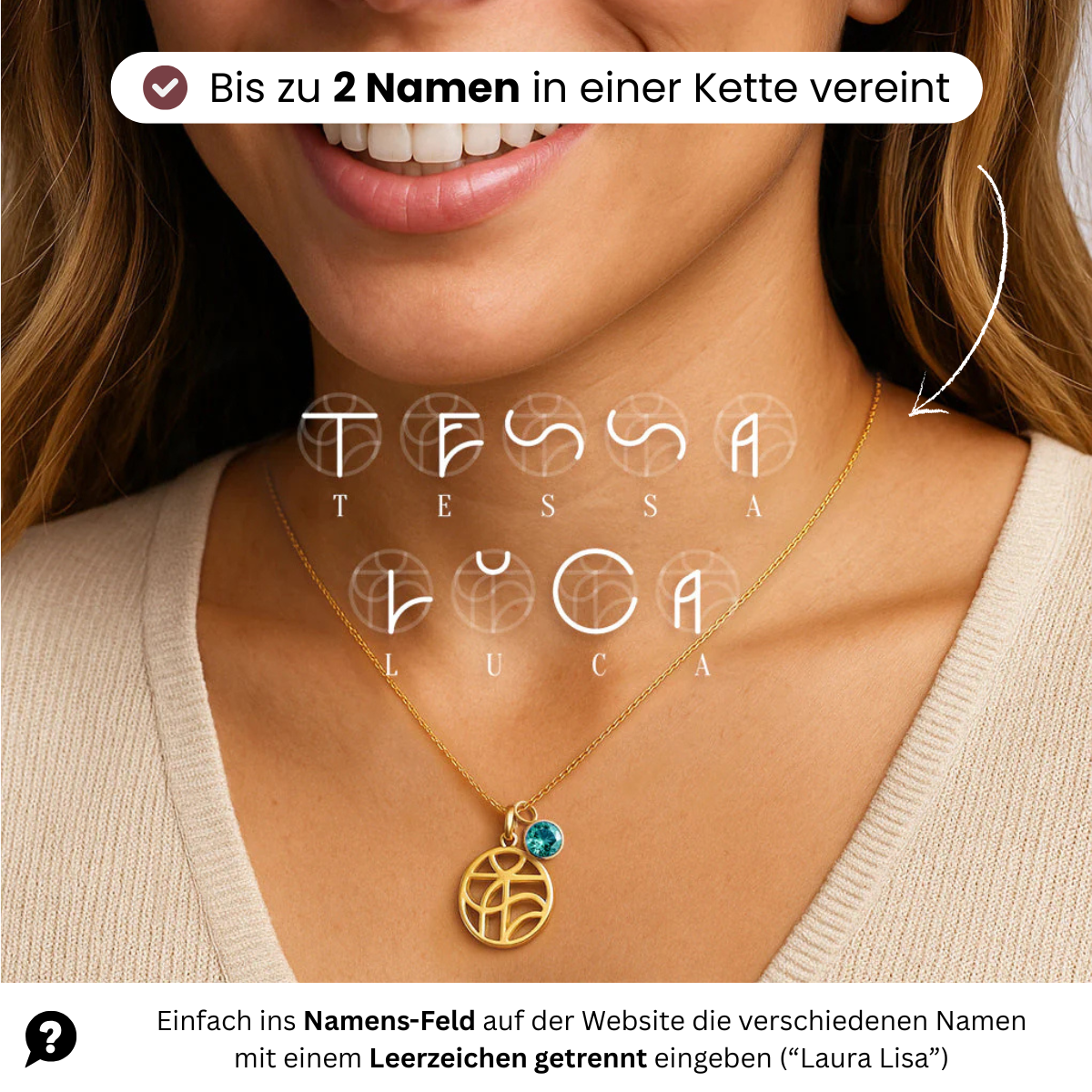 Personalisierbare Monogramm Namens-Kette